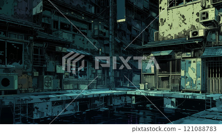 AI-generated image: Abandoned cartoon building 121088783