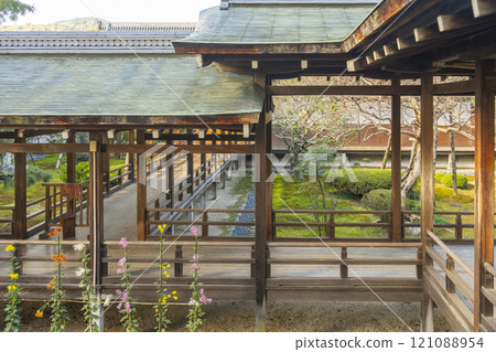 秋天的京都 大覺寺村雨迴廊 121088954