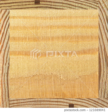 Wooden marquetry can be patterns created from the combination of pine wood, wooden floor, parquet, cutting board 121089041