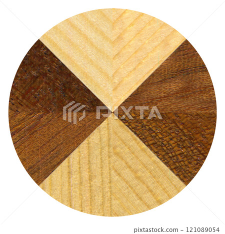Wooden marquetry can be patterns created from the combination of pine and walnut wood, wooden floor, parquet, cutting board Wooden marquetry can be patterns created from the combination of pine and walnut wood, wooden floor, parquet, cutting board 121089054