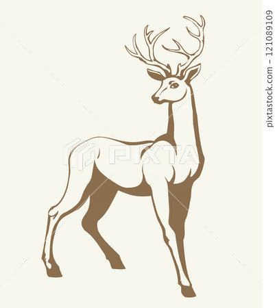Beautiful noble deer. Vector drawing Beautiful noble deer. Vector drawing 121089109