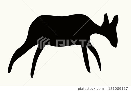 Primitive rock painting. Vector drawing Primitive rock painting. Vector drawing 121089117