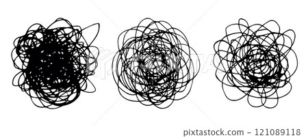 Unravel the tangled tangle. Vector drawing 121089118