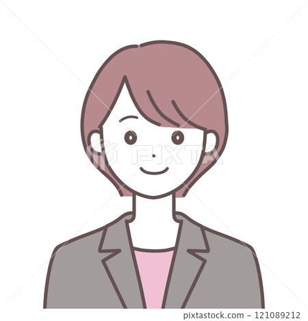 A woman in a suit facing forward 121089212