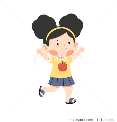 Little kid girl Happy cartoon Little kid girl Happy cartoon 121089289
