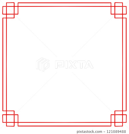 Red border frame in Chinese style 121089488
