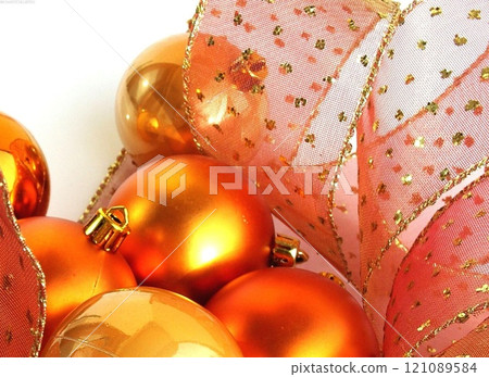 Amber Orange Plant Ornament with Petal Close-Up Amber Orange Plant Ornament with Petal Close-Up 121089584