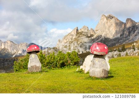 Italian Dolomite Alps mountains, Italy 121089786