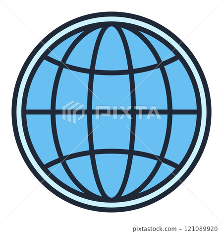 World Globe vector Earth blue icon or logo element World Globe vector Earth blue icon or logo element 121089920