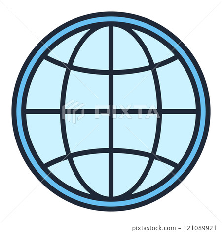 World vector Round Earth Globe blue modern icon or symbol World vector Round Earth Globe blue modern icon or symbol 121089921