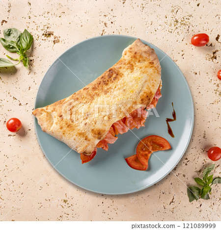 Delicious calzone with salmon, Delicious calzone with salmon, 121089999