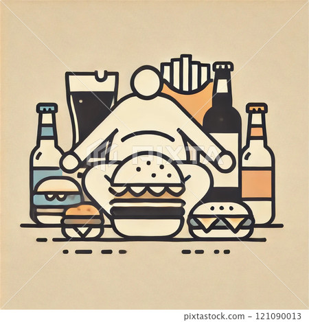 大量食用高熱量飲料和食物的人 121090013