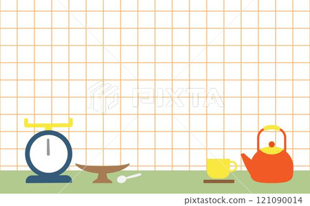 Colorful kitchen items background H01 Colorful kitchen items background H01 121090014