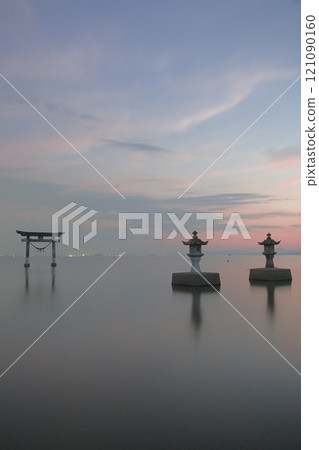 Nagao Tsurugi Shrine towering over the sea 121090160