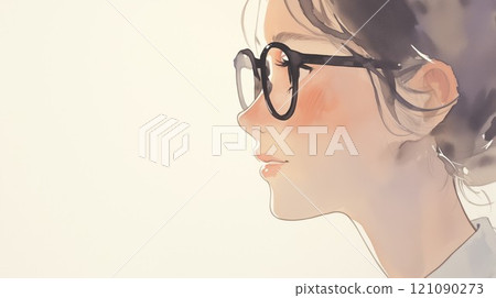 戴眼鏡的女人的個人資料 121090273