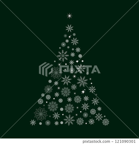 Merry Christmas and New Year background. Christmas tree with snowflakes. Minimalist Christmas banner template with abstract Christmas tree on dark green background Merry Christmas and New Year background. Christmas tree with snowflakes. Minimalist Christmas banner template with abstract Christmas tree on dark green background 121090301