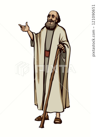Ancient Jewish preacher. Vector drawing 121090651
