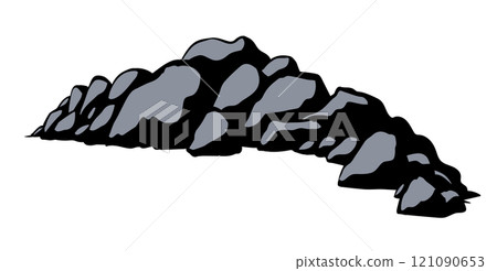 The stones lie on the ground. Vector drawing 121090653