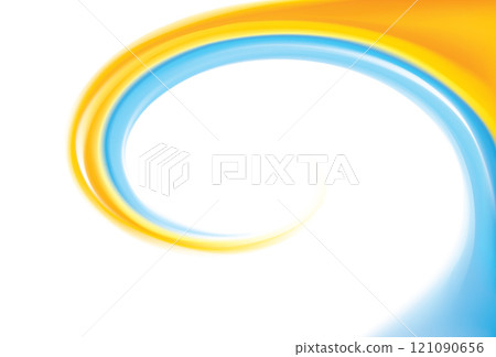 Vector drawing swirl Ukrainian flag pattern 121090656