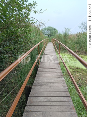 A picture of river foot bridge A picture of river foot bridge 121090721