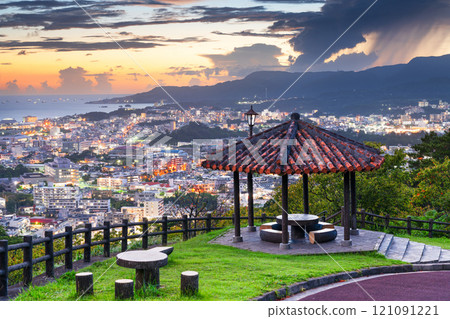 Nago, Okinawa, Japan Downtown Cityscape 121091221