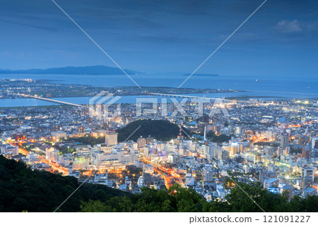 Tokushima, Japan Downtown Cityscape at Blue Hour 121091227