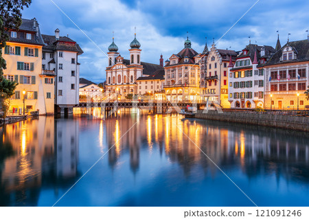 Lucerne, Switzerland from Spreuerbrucke Bridge 121091246