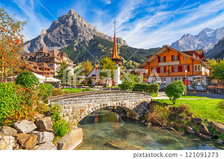 Kandersteg, Switzerland Old Town in the Alps 121091273