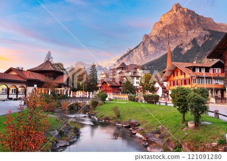 Kandersteg, Switzerland Old Town in the Alps Kandersteg, Switzerland Old Town in the Alps 121091280