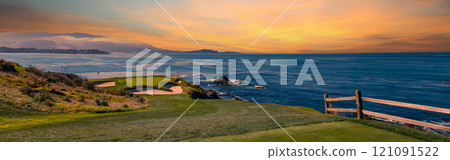 Pebble Beach golf course, Monterey, California, USA Pebble Beach golf course, Monterey, California, USA 121091522