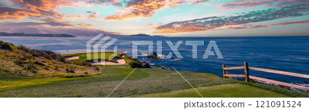 Pebble Beach golf course, Monterey, California, USA 121091524