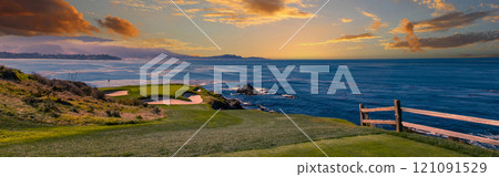 Pebble Beach golf course, Monterey, California, USA Pebble Beach golf course, Monterey, California, USA 121091529