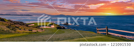 Pebble Beach golf course, Monterey, California, USA 121091530