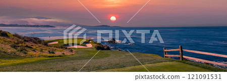 Pebble Beach golf course, Monterey, California, USA Pebble Beach golf course, Monterey, California, USA 121091531