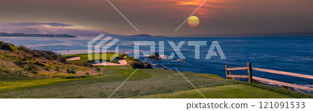 Pebble Beach golf course, Monterey, California, USA Pebble Beach golf course, Monterey, California, USA 121091533