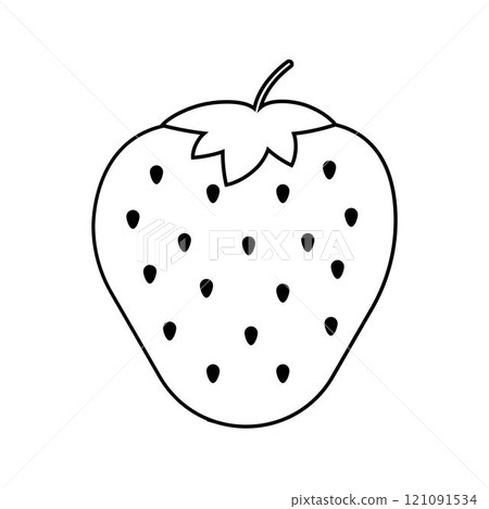 Flat line strawberry. Vector illustration. 121091534