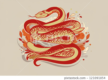 2025, Agricultural New Year, Year of the Snake Report, Electronic Commerce Card, Snake Shape 121091854