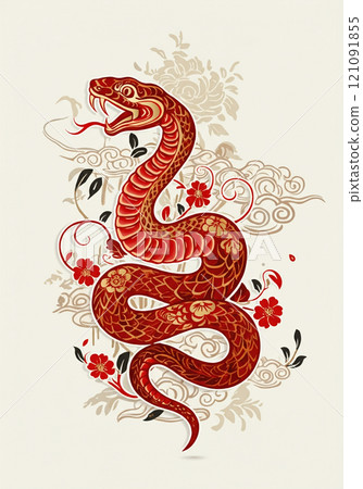 2025, Agricultural New Year, Year of the Snake Report, Electronic Commerce Card, Snake Shape 121091855