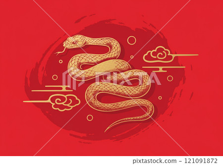 2025, Agricultural New Year, Year of the Snake Report, Electronic Commerce Card, Snake Shape 121091872