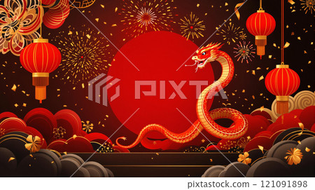 2025，農曆新年，蛇年報，電子商務卡，蛇形 121091898