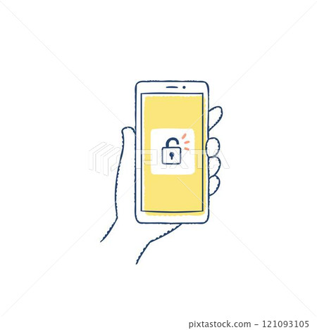 Image of security measures and unlocking a smartphone Image of security measures and unlocking a smartphone 121093105