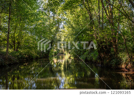 Boat trip on an inner canal in the Marais Poitevin 121093165