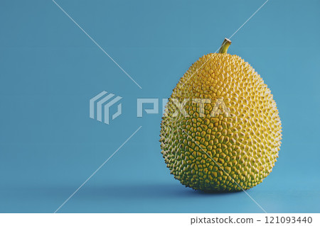 jackfruit on a blue background, generative AI 121093440