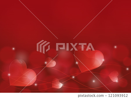 Background for Valentine's Day with glass hearts 121093912