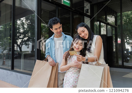 Family shopping adventure in the city joyful moments outdoor storefront togetherness urban experience Family shopping adventure in the city joyful moments outdoor storefront togetherness urban experience 121094276