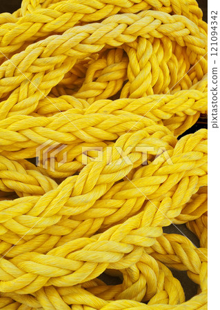 Yellow rope. Strong and colorful rope. Yellow rope. Strong and colorful rope. 121094342