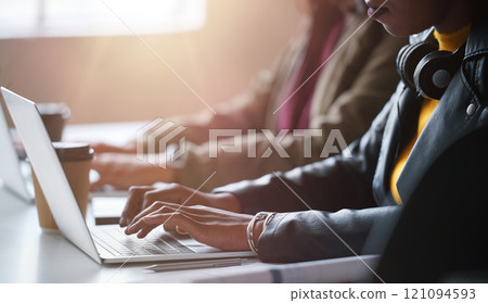 Business people, hands and laptop at desk in office for information technology, project and server. Programming, company and developer with tech at work for backend development, testing and debugging Business people, hands and laptop at desk in office for information technology, project and server. Programming, company and developer with tech at work for backend development, testing and debugging 121094593
