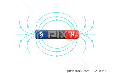 electromagnetic radiation, Magnetism physics schemes, polar magnets electromagnetic field, Scientific educational vector format depicting electromagnetic fields and an electromagnetic wave, education 121094699