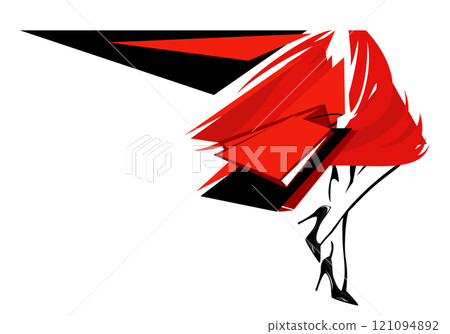 woman wearing high heel shoes with shopping bags vector design 121094892