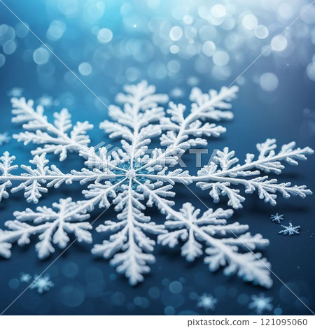 snowflake on blue background 121095060